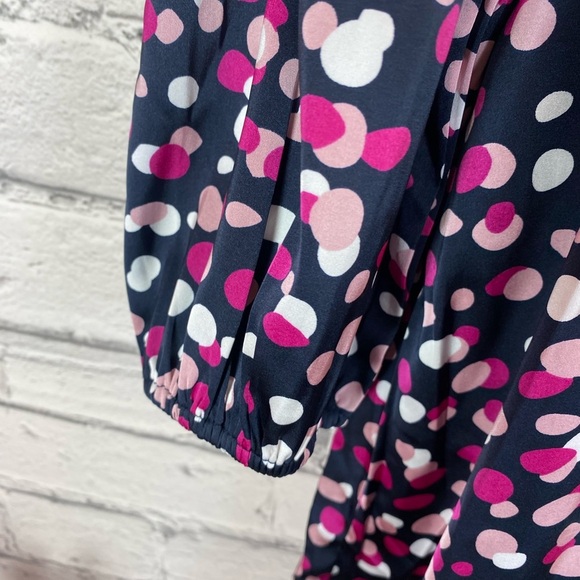 The Drop Pink Polka Dot Abstract Print Faux Wrap Long Sleeved Dress Size XL NWT - Picture 10 of 13